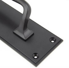 Additional picture of From The Anvil Art Deco Pull Handle on Backplate Small Aged Bronze