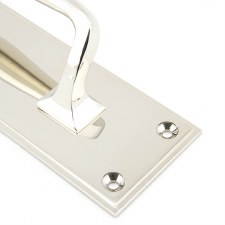 Additional picture of From The Anvil Art Deco Pull Handle on Backplate Large Polished Nickel