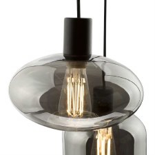 Additional picture of Aiden 3 Light Cluster Pendant Smoked Glass & Satin Black