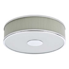 Additional picture of Alvaro 3 Light Flush Ceiling Light Polished Chrome & Ivory Shade