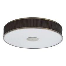 Additional picture of Alvaro 6 Light Flush Ceiling Light Antique Bronze & Brown Shade