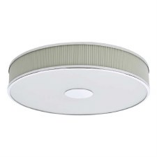 Additional picture of Alvaro 6 Light Flush Ceiling Light Polished Chrome & Ivory Shade