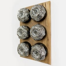 Additional picture of Art Nouveau Round Dolly Light Switch 6 Gang Polished Chrome
