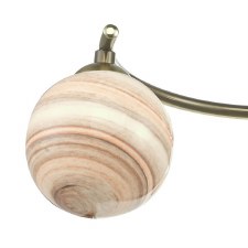 Additional picture of Atiya 3 Light Semi Flush Pendant Antique Brass with Planet Glass