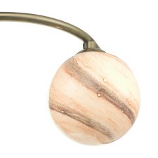 Additional picture of Atiya 6 Light Semi Flush Pendant Antique Brass with Planet Glass