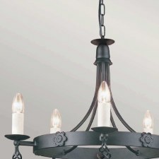 Additional picture of Elstead Belfry 5 Light Chandelier Black
