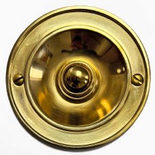 Additional picture of Circular Recessed Bell Push 3" Polished Brass Unlacquered