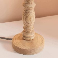 Bibury Table Lamp Base Natural Ash Wood - Broughtons Lighting & Ironmongery