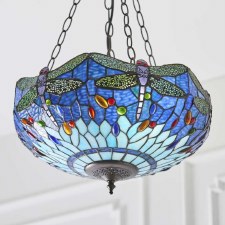 Additional picture of Interiors 1900 Blue Dragonfly Medium Inverted Tiffany Ceiling Light