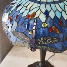 Additional picture of Interiors 1900 Blue Dragonfly Medium Tiffany Table Lamp
