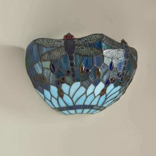 Additional picture of Interiors 1900 Blue Dragonfly Tiffany Wall Light