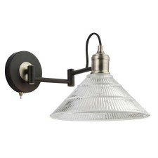 Additional picture of Boyd Swing Arm Toggle Wall Light Black & Antique Brass