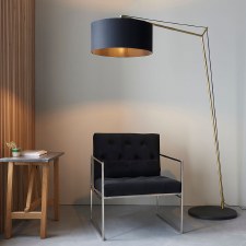 Additional picture of Broadmayne Floor Lamp Matt Brass & Black