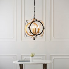 Additional picture of Castletown 4 Light Pendant Black
