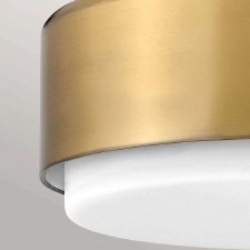 Additional picture of Hinkley Cedric Flush Ceiling Light Lacquered Brass & Opal Glass