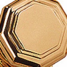 Additional picture of Flat Octagonal Centre Door Knob Polished Brass Unlacquered
