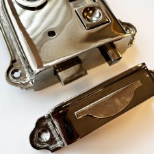 Additional picture of Countesthorpe Rim Latch 4" with Emergency Release Black Nickel