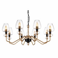 Additional picture of Elstead Armand 8 Light Chandelier Aged Brass