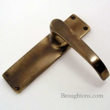 Additional picture of Aston Victorian Plain Door Handles Antique Brass Unlacquered
