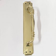 Additional picture of Aston Door Pull Handle 380mm Polished Brass Unlacquered