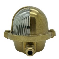 Additional picture of Eyelid Slot Outdoor Bulkhead Light Raw Brass