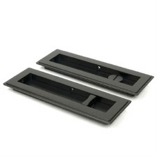 Additional picture of From The Anvil Flush Rectangle Bathroom Pull Art Deco 175mm Aged Bronze