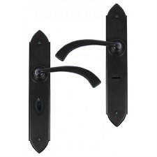 Additional picture of From The Anvil Gothic Curved Bathroom Lever, Black