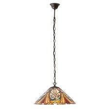 Additional picture of Interiors 1900 Hector Medium Tiffany Ceiling Light Pendant