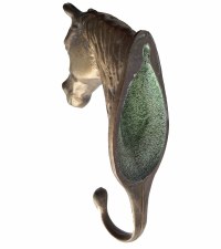 Additional picture of Horse Head Tack Hook Solid UK Bronze