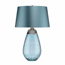 Additional picture of Elstead Lena Large Dual Light Blue Glass Table Lamp with Blue Shade