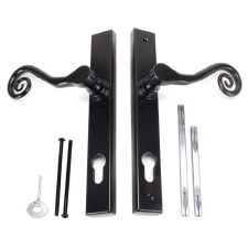 Additional picture of From The Anvil Monkeytail Slim Espagnolette Door Lock Handle Black