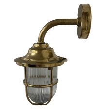 Additional picture of Navigator Caged Wall Lantern Raw Brass