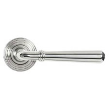 Additional picture of From The Anvil Newbury Rose Door Handle Beehive Polished Stainless Steel
