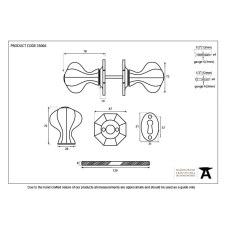 Additional picture of From The Anvil Octagonal Large Mortice or Rim Door Knobs Pewter