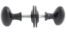 Additional picture of From The Anvil Oval Mortice or Rim Door Knobs Black
