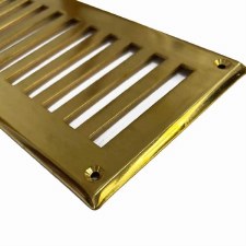 Additional picture of Plain Slotted Air Vent with Bevel Edge 10" x 4" Polished Brass Unlacquered