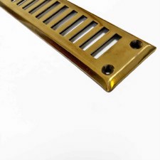 Additional picture of Plain Slotted Air Vent with Bevel Edge 10" x 1.5" Renovated Brass
