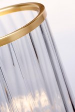 Additional picture of Quintiesse Arno Concealed Table Lamp Antique Brass with Smoke Tint Glass