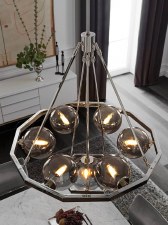 Additional picture of Quintiesse Harper 7 Light Chandelier Polished Nickel