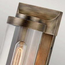 Additional picture of Quintiesse Pearson Outdoor Flush Wall Light Burnished Bronze
