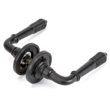 Additional picture of From The Anvil Reeded Round Rose Door Handles Aged Bronze