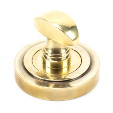 Additional picture of From The Anvil Round Thumbturn Set Art Deco Aged Brass