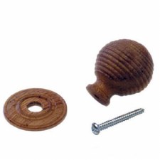 Additional picture of Beehive Cupboard Knob 35mm Teak Wood