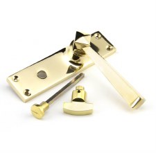 Additional picture of From The Anvil Straight Bathroom Door Handle Polished Brass