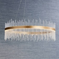 Additional picture of Studland Round Pendant Brushed Gold