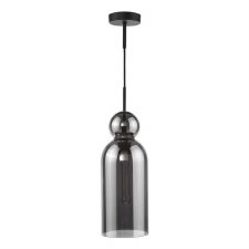 Additional picture of Tao Single Pendant Light Black & Smoked Glass