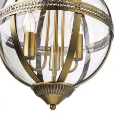 Additional picture of Vanessa 3 Light Globe Lantern Antique Brass