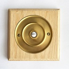 Additional picture of Circular Door Bell Push 4" Antique Satin Brass