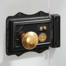 Additional picture of Broughton Victorian Rim Latch Black LH