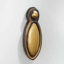 Additional picture of Oval Covered Escutcheon Renovated Brass